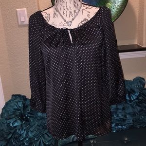 Ann Taylor Black and White Dot Blouse Size Small